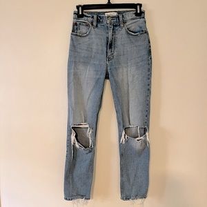 A&F Ankle Straight Ultra High Rise Jeans
